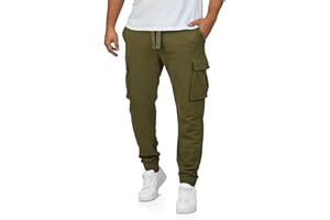 riverso Cargo męskie spodnie do biegania, długie, Regular Fit, RIVLoris, spodnie cargo, spodnie sportowe, spodnie treningowe, spodnie rekreacyjne, kieszenie, czerwone, niebieskie, czarne, zielone, S M