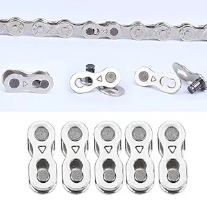 5Pairs Bicycle Chain Link, Steel Bicycle Chain Joint Cycling Accessory for 6, 7, 8, 9, 10 Speed Chain(No Standard-9 Speed)
