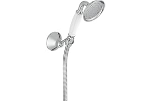 Jacob Delafon - Set de douche Louise - Avec Crochet, Flexible et douchette - Design Rétro - Économie d’eau - 150x8,50x7,30 cm - Finition Chrome - E24365-CP