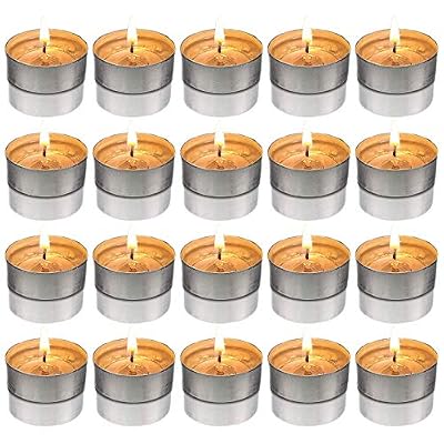 ExeQianming Lot de 20 Bougies Chauffe-Plat Non parfumées pour Mariage, dîner, Anniversaire, Saint-Valentin, Blanc