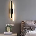 Comely Black LED Wall Lights Indoor, 16W Wall Lamp LED Modern Acrylic, 3 Lighting Colours Wall Sconce Lights for Living Room Hallway Bedroom Corridor Stairs Hotel