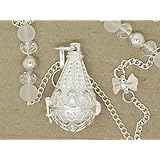 BOLA DE GROSSESSE personnalisable boule de cuivre blanche, noeud, perles idée cadeau future maman, idée cadeau grossesse