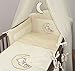 3 Piece Baby Bedding Set (To Fit Cot or Cot Bed) Embroidered - MOON (COT 120 x 60cm, Cream)