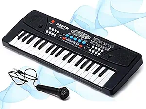 Jay Electronic Keyboard with Recording and Mic Battery Operated/Mobile Charger Power Option 37 Keys Piano Portable Toy for Kids.