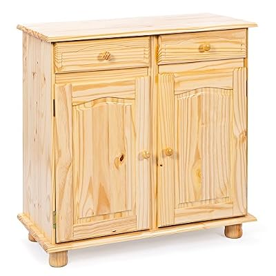 Inter Link Commode bahut bas pin massif vernis naturel