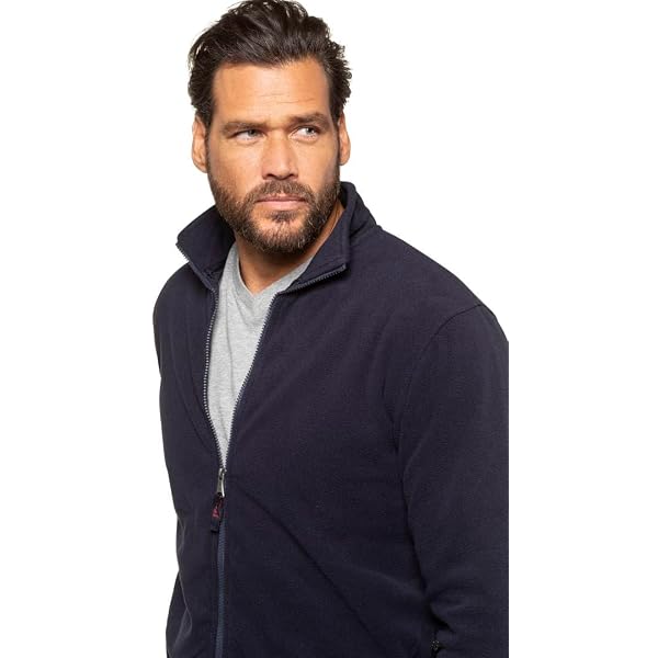 Brigg Fleecejacke Übergröße Schwarz, Größe 4XL – Ohne Futter, Mit Verdeckten Taschen Und Kordelzug, Aus Microfleece