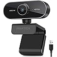 Praktica 1080P Full HD Webcam with Microphone - Auto Focus, Tripod Mount, Privacy Cover, Plug & Play USB Camera Compatible with PC Desktop Laptop Windows Mac Linux Zoom Skype Teams VoIP