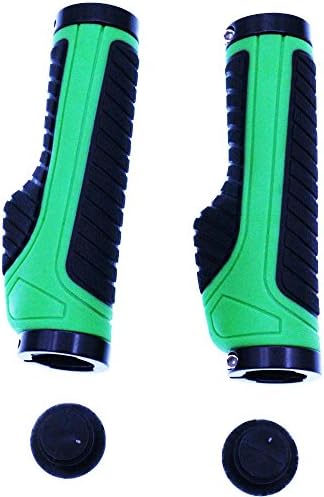KXL Ergonomic Design Cycling Mountain Bicycle Handlebar Grips Skid-Proof Grips 22.2mm Lock-On Rubber Handle Bar End Grips (Green)