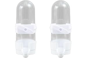 SUXGUMOE Vögel Wasserspender, 2 Stück 90ML Automatischer Trinkflaschen für Käfig, Kunststoff Papageien Futterspender Tränke Vogelkäfig Zubehör für Wellensittich Lovebirds Nymphensittich