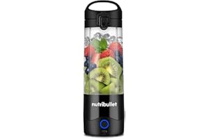 nutribullet Portable Blender in Black - Powerful Extractor Blade, 475ml Cup, To-Go Lid, USB-C Charging Cable & User Guide - Delivers 15+ Blending Cycles - Healthy Shakes On The Move