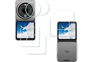 ULBTER Cristal Protector Pantalla para DJI Action 2 Dual-Screen Combo y Lente [2+2+2 Unidades], Vidrio Templado 0,3 mm Dureza 9H Screen Protector