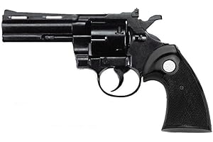 KIMAR |Replica Revolver Colt Phython 4' |Cal. 380 | Scacciacani Pistola a Salve | Top Firing | Azione Singola e Doppia |Caricatore a Tamburo |Nera