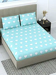 Dream Weaverz 260 Tc Cotton Flat Double Bedsheet - Light Green