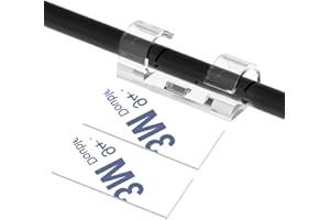 [40Pcs] Chesbung Clips de cable - Fuerte autoadhesivo Pad Cable Drop Wire Holder, 3M adhesivo de nailon abrazadera de cable organizador