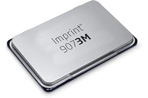 Trodat 9073M Imprint, Cuscinetto imbevuto di Inchiostro di Colore Nero a base acqua, per Timbri Manuali, per Formati Medio Grandi, Misura 125 x 80 mm, Struttura in Metallo e Plastica