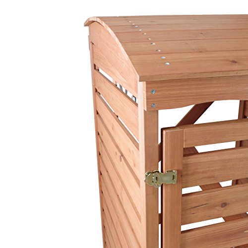 Mülltonnenverkleidung mit Rückwand 2 Mülltonnen 240l Mülltonnenbox Holz Müllcontainer Mülltonnenschrank - 7