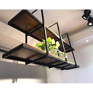 Wandregal Eisen Deckenregal Deckenregal LOFT Retro-Massivholz