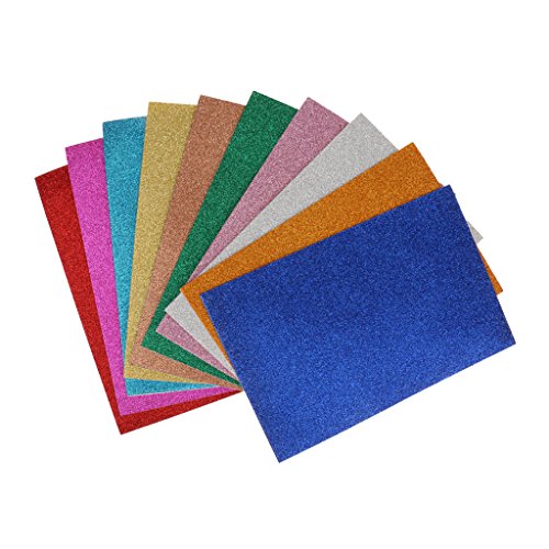 MagiDeal 10 Blatt Schaum Schwamm Blatt-glitter, 20 x 30 cm, selbstklebend, glitzernd, mit Pailletten - 7