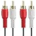Price comparison product image 2RCA Male to 2RCA Male Cable (7.6M/25FT), Fosmon RCA Composite Stereo Audio Cable Cord [Right/Left] 2 RCA Plug M/M Connector Red & White for A/V Reciever, Amplifier, Projector, Home Theater