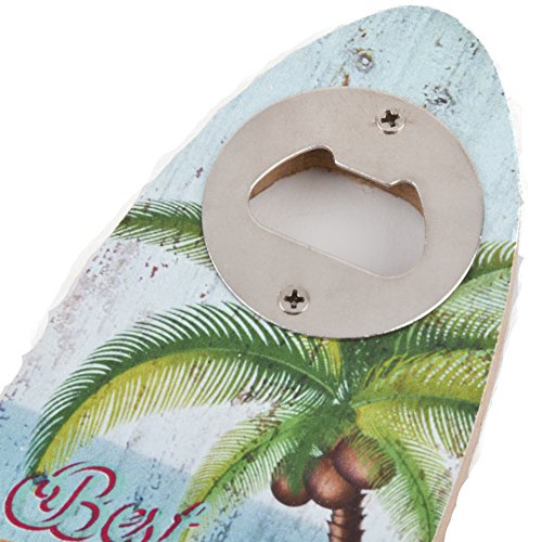 Flaschenöffner Surfbrett Tiki Beach Bar Design MDF 20x6cm bunt Vintage Design (Design 1) - 3