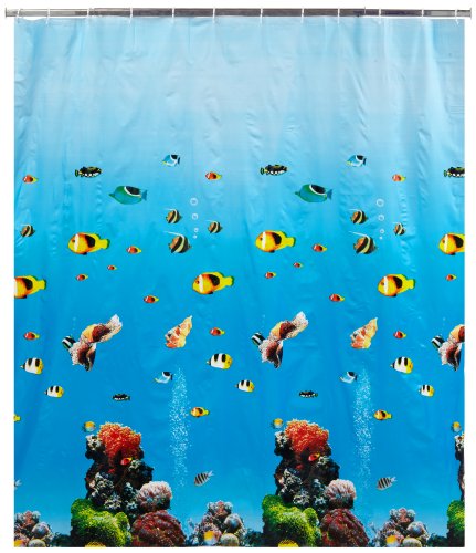 WENKO 19122100 Duschvorhang Ocean - wasserdicht, pflegeleicht, Kunststoff - PEVA, Mehrfarbig