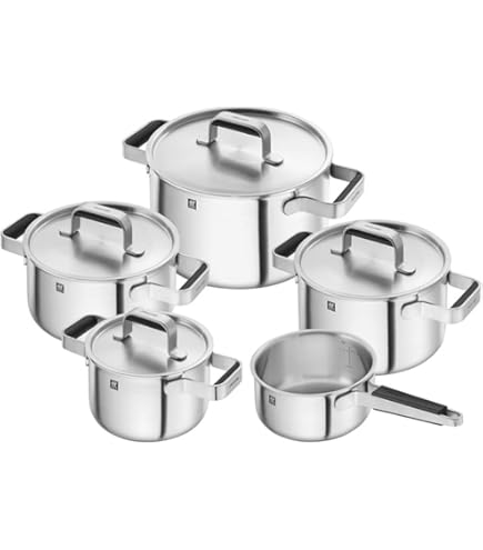 Zwilling Cooking Pot Set, 5 pcs., 4 Lids, Suitable for Induction