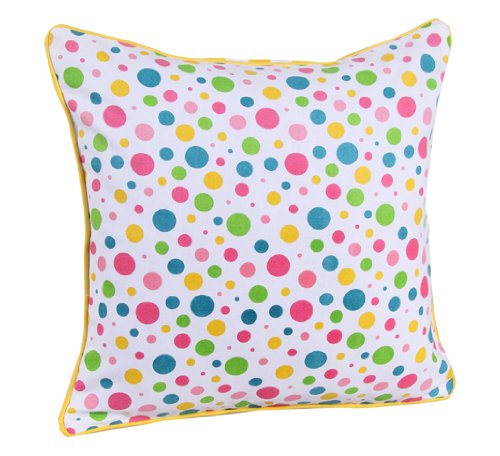 Homescapes dekorative Kissenhülle Polka Dots, bunt, 30 x 30 cm, Kissenbezug mit Reißverschluss aus 100% reiner Baumwolle