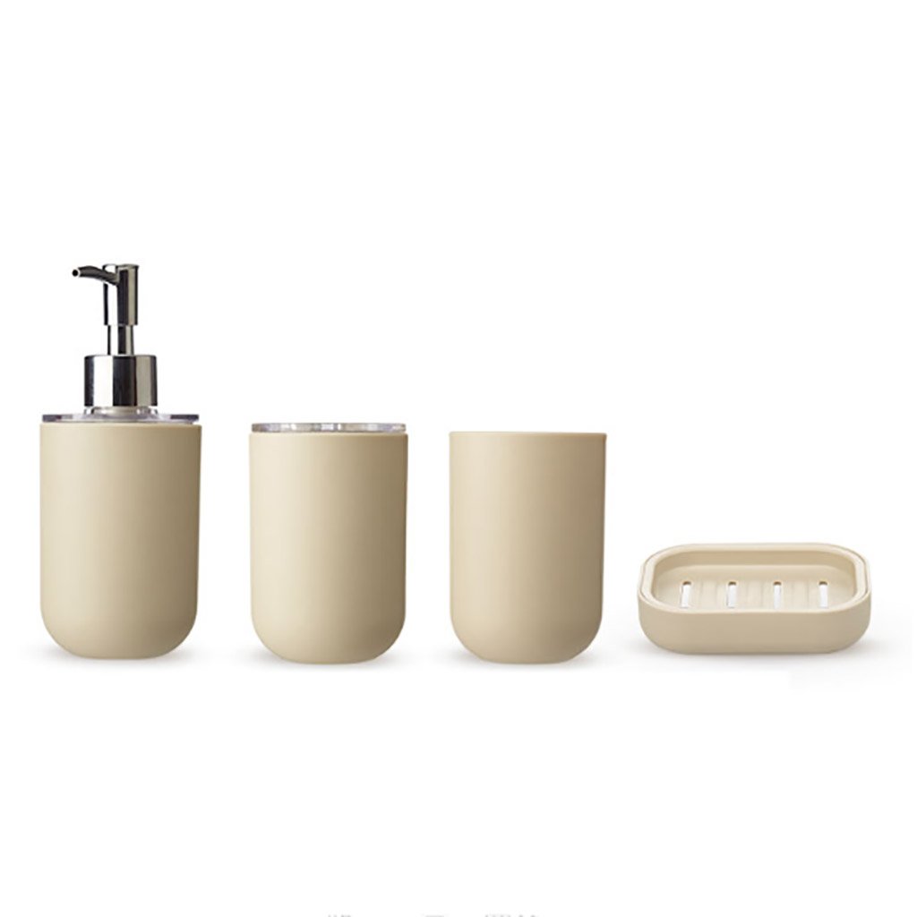 Bathroom-accessories-set-Kits-de-Salle-de-Bains-de-Quatre-pices-de-Salle-de-Bains-Tasses-brosses--Dents-Tasses-Kits-de-Salle-de-Bains-Beige
