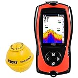 Lucky Portable Fish Finder Sonar Capteur 45m Sondeur Profondeur De l'eau LCD Écran Écho Sondeur Fishfinder avec Poissons Attrayant Lampe pour La Pêche De Glace