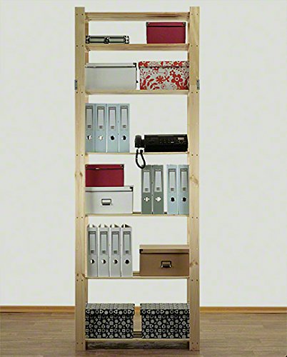 AKTIONSpreis Holzregal Keller- Lager- Bücher- Küchenregal Ständer H. 150-220 cm Serie B (B-30: HxBxT: 220x80x38 cm) - 2