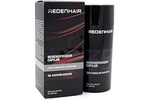Redenhair - Microfibras Capilares de Queratina con Efecto Redensificador - Color Castaño Oscuro - Tratamiento Capilar para Hombre y para Mujer - Aportan Densidad y Volumen al Cabello - 23 g