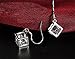 Hosaire Elegent Earrings Fashion Silver Earring Drops Hook Earrings Cube Shining Crystal Ear Stud