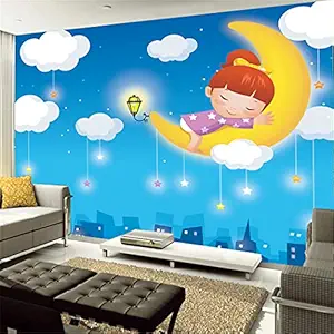 Decor Production Cartoon Theme PVC Vinyl Self Adhesive Kids Wallpaper(3x4 Feet, Design no. kids-wallpaper-pt12.)
