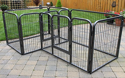 RayGar-Double-Heavy-Duty-Strong-Large-L105-x-W70-x-H70cm-Pet-Dog-Cat-Cage-Pen-Fence-Whelping-Kennel-Enclosure-New