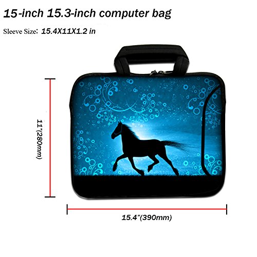 DCCN 15 Zoll / 15,6 Zoll Laptoptasche Neopren Notebooktasche mit Zubehörfach und Schultergurt - 2