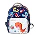 Produktbild CLOOM Dinosaurier Rucksack Kindergarten Rucksack Wasserdicht Grundschule Jungen Mädchen Cartoon Schulter Vintage kleiner Rucksack Kinder Schultasche Jungen Reisen Schule Mini Backpack (Dunkelblau, L)