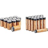 Amazon Basics Batterie alcaline Mono D, 1.5 volt, per uso quotidiano & Batterie alcaline AAA 1.5 Volt, Performance, confezion