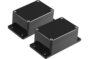 Project Boxes 2pcs with Fixed Ear Therlan DIY IP65 Waterproof Project Enclosure Box small ABS Universal Junction Electronics Boxes Black Project Dustproof Plastic Box Case Indoor Outdoor (100*68*50mm)