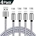 Price comparison product image USB Type C Charger Cable, 4 Pack 1M (3FT) Charging Cord Nylon Braided Charge lead for Samsung Galaxy S9 / S8+, Note 8/9, Sony XZ, HTC 10/U11, OnePlus 5T, Huawei P9 / P10,Google Pixel XL (White)