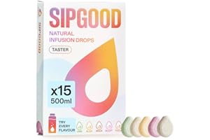 SIPGOOD Flavoured Waterdrops - Variety Pack, All 5 Flavours - Hydration Drops with Real Fruit & Plant Extracts - No Sugar, Zero Calories - Vitamins C, B1, D3 & Electrolytes (1pack/15 drops)