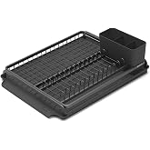 Brabantia Bulaşık Kurutma Rafı, Koyu Gri, B&uuml;y&uuml;k (38,5 x 49 cm) | Korozyona dayanıklı malzemeler, &ccedil;ıkarılabilir toplama tepsis