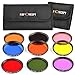 Produktbild K&F Concept® Slim Objektiv Filterset 52mm 9er Voll Farbfilter Folie 52mm Orange Blau Grau Rot Grün Braun Gelb Lila Rosa für Canon eos Nikon DSLR Kamera mit 2er Objektiv Filtertaschen