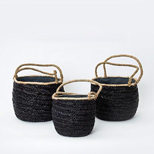 Rollsnownow Natural Sea Grass Storage Basket Dirty Clothes Basket Finishing Box Clothes Basket ( Size : Big )