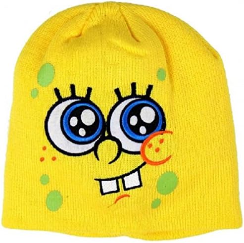BOYS BEANIE HATS WINTER HAT SPONGEBOB SQUARE PANTS 2-8 YEARS 2 TEETH (54cm 4-8 years)