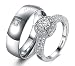 Via Mazzini White Gold Plated Crystal Proposal Couple Rings For Boys And Girls (Ring0358) RS.649.00