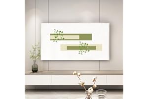 Hiseng TV -Abdeckung Staubschutzhülle, Hülle Bezug Für Fernsehen Schutzhülle Hängend/Desktop Universal Stoff Tv Hülle Anwendbar 32-85 Zoll Flacher Fernseher (Blätter,46–50 Zoll)