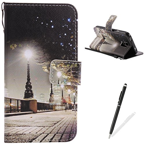 Feeltech Samsung Galaxy S5 Hülle PU-Leder und Brieftasche Bunte Muster Fall mit Magnetverschluss, Hybrid-Kickstand mit Stand-Funktion, schlagen Sie schützende weiche TPU Stoßstangenabdeckung und Kreditkartenhalter für Samsung Galaxy S5 Handgelenk Bügel-Buch-Art-Geldbeutel-Tasche mit 2 In 1 Berühren Sie Stift - London