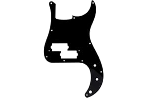 Musiclily Pro 10 Löcher P Bass Pickguard P-Style Bässe Schlagbrett für MIJ Fender Japan 4-Saiter Precision Bass,1 lagig Schwarz