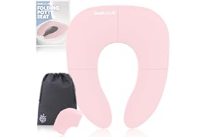 JOOL BABY PRODUCTS Jool Baby Folding Travel Potty Seat for Girls, Fits Round & Oval Toilets, Non-Slip Suction Cups, Includes Free Travel Bag (Pink)