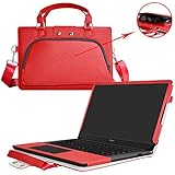 Huawei MateBook X Hülle,2 in 1 Spezielles Design eine PU Leder Schutzhülle + portable Laptoptasche für 13" Huawei MateBook X Series Notebook,Rot